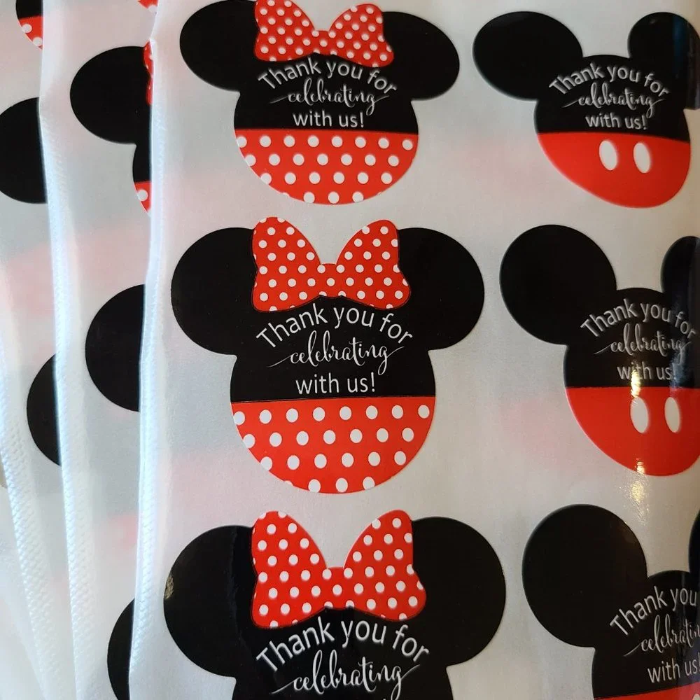40 MICKEY & MINNIE THANK YOU FOR CELEBRATING WITH US Stickers